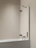 New Trendy Nesta Gunmetal Brushed parawan nawannowy ze wspornikiem kątowym 100x150 cm prawy grafit szczotkowany/szkło przejrzyste P-0258-WL